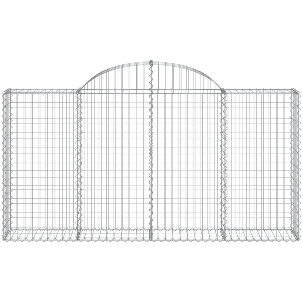 vidaXL Silver Galvanised Iron Gabion Basket 200 x 30 x 100/120cm 4 Pack Image 2