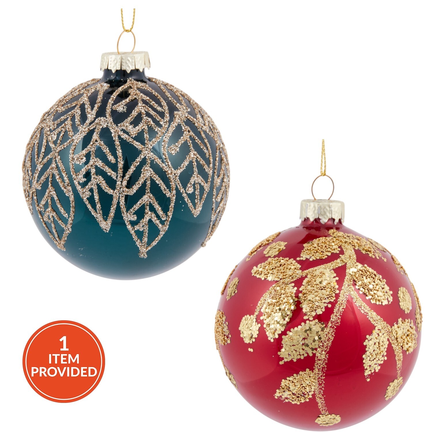 Glitter Detailed Bauble Image 1