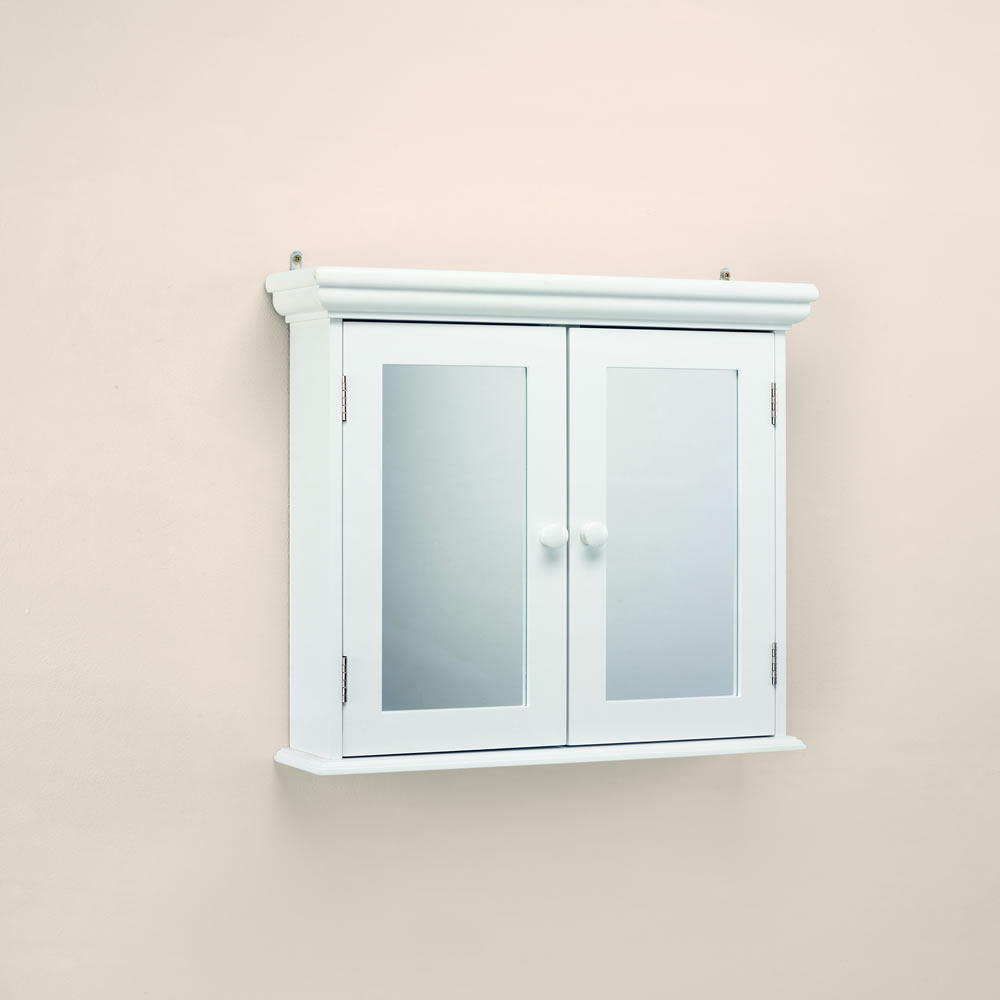 Wilko Bathroom Cabinet Double Door White Image