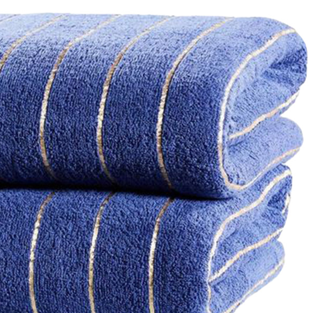 Rapport Home Sandringham Blue Cotton Bath Sheet Bundle Set of 2 Image 3