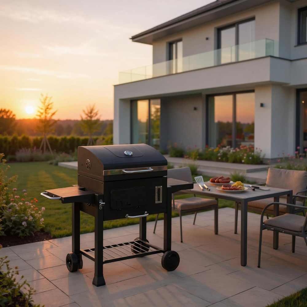 Blazebox 24 inch Trolley Charcoal BBQ Grill Image 2