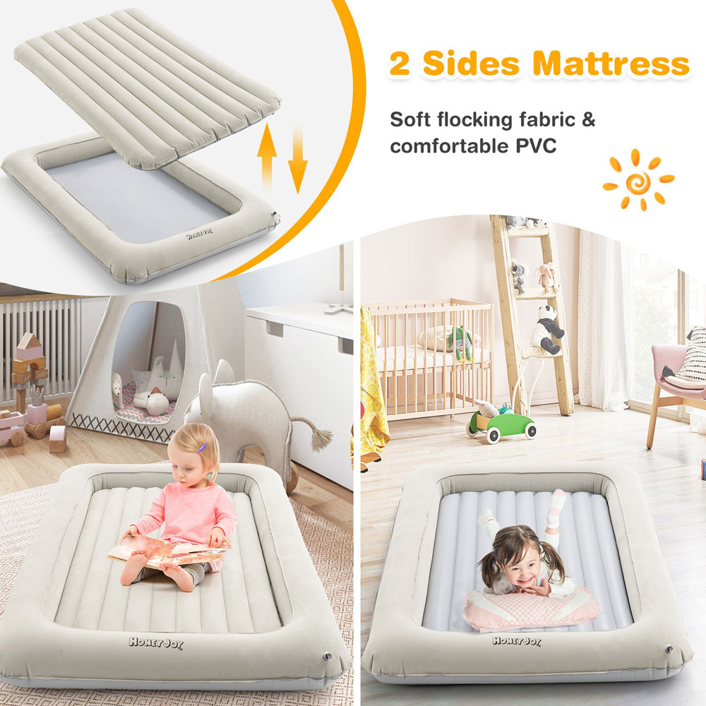 Costway Toddler Grey Inflatable Bed with Electric Pump Image 3
