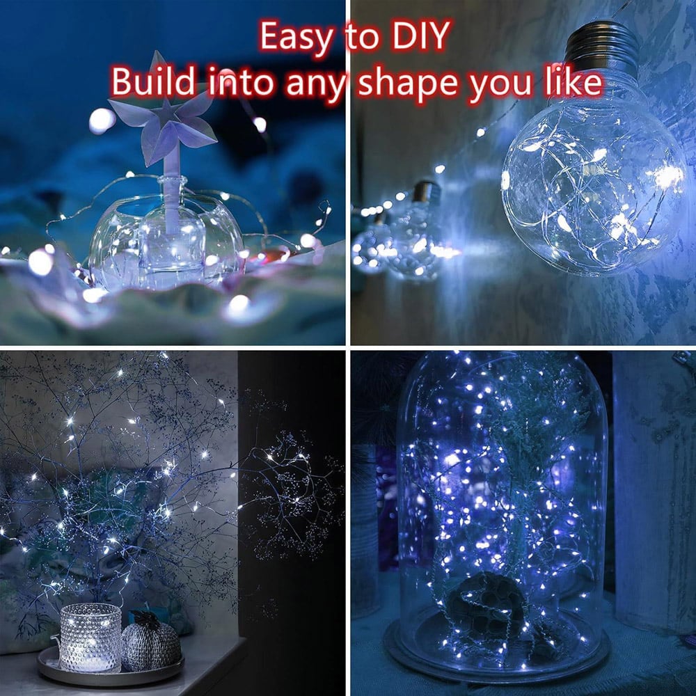 Shatchi 20 Warm White LED Silver Copper Wire Christmas String Light 2m Image 3