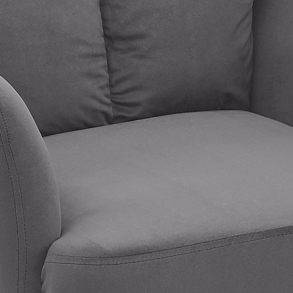 Living and Home Dark Grey Contemporary Upholstered Swivel Armchair Image 4