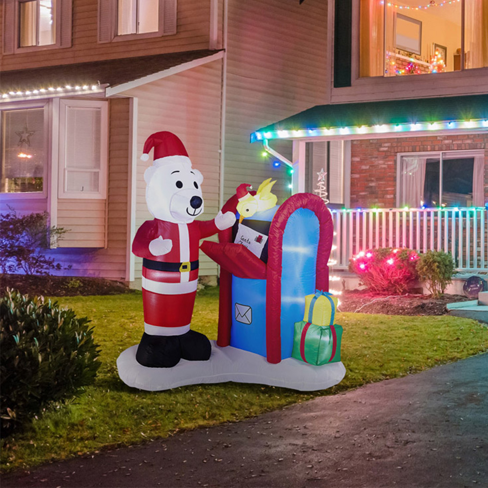 SO Christmas Inflatable Polar Bear with Post Box 5.9ft Image 6