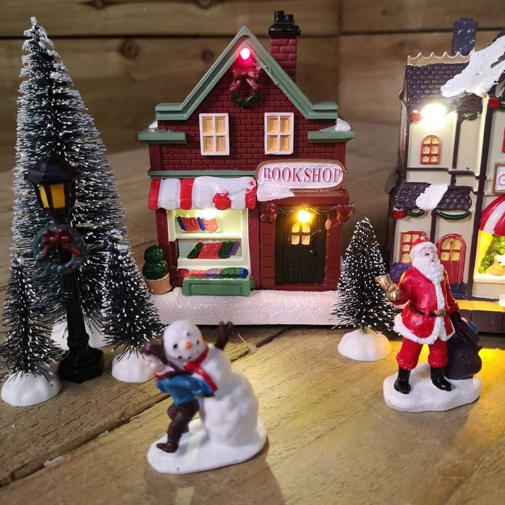 Samuel Alexander 17 Piece Victorian Lit Winter Village Scene Christmas Decoration Image 7
