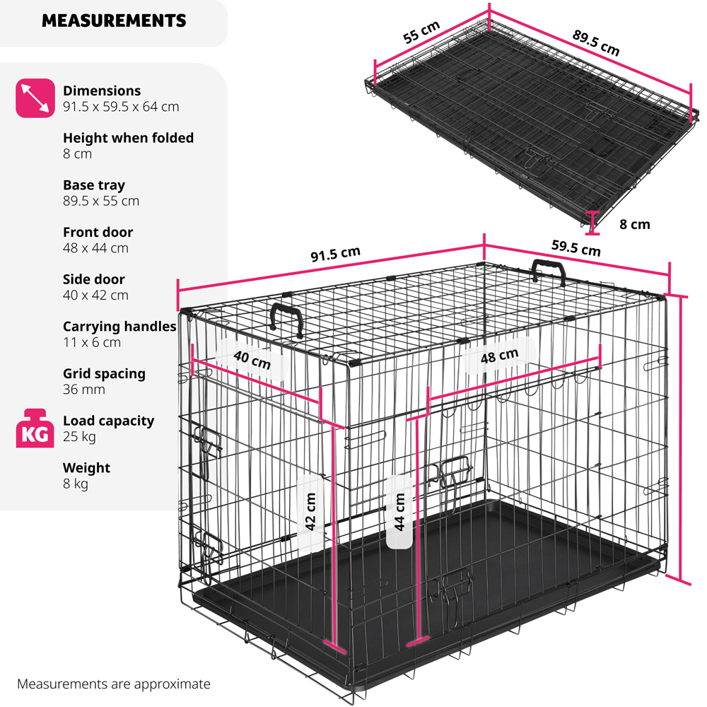 tectake Luna Black Foldable Dog Crate Image 9