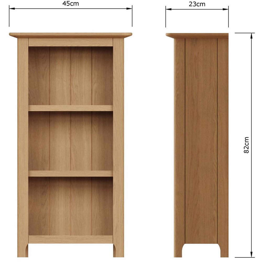 FWStyle Taberno 3 Shelf Natural Lacquered Oak Bookcase Image 7