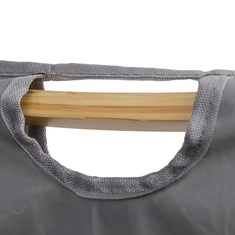 JVL Bambanio Grey Bamboo Foldable Laundry Hamper 100L Image 4
