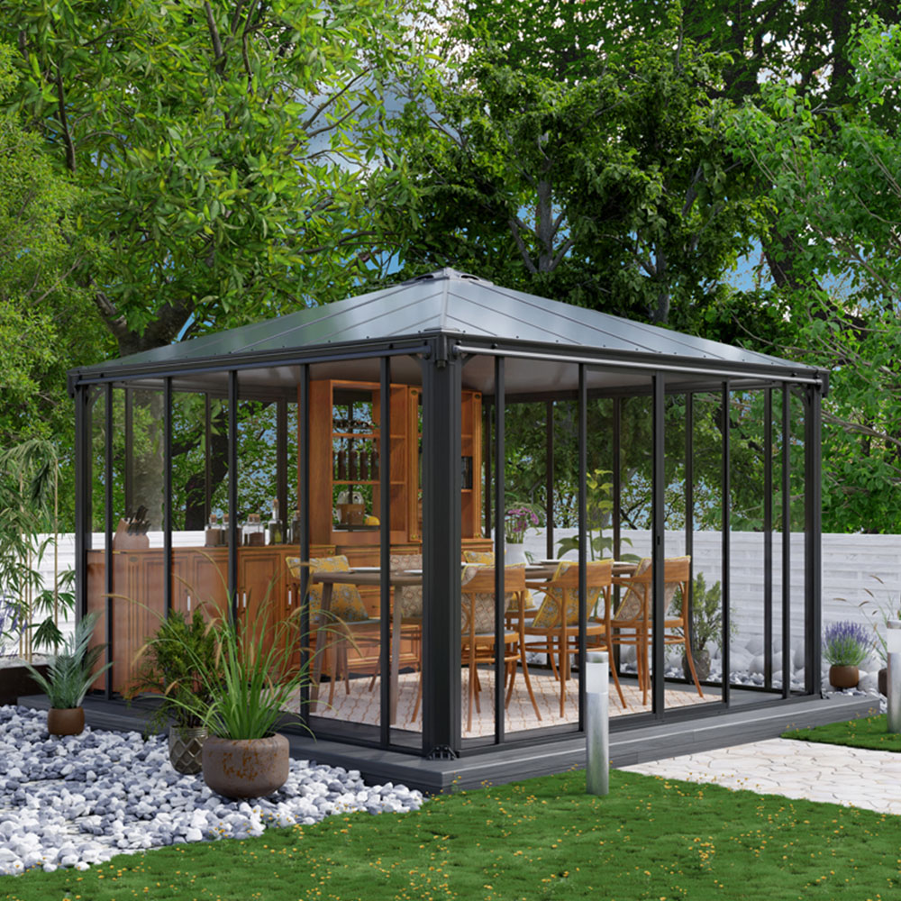 Palram Canopia Ledro 3600 Grey Square Gazebo Image 1