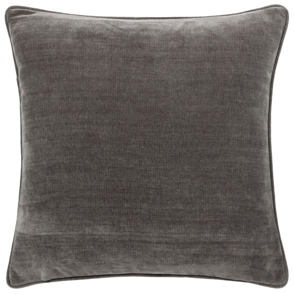 Yard Charcoal Heavy Chenille Reversible Cushion Image 1