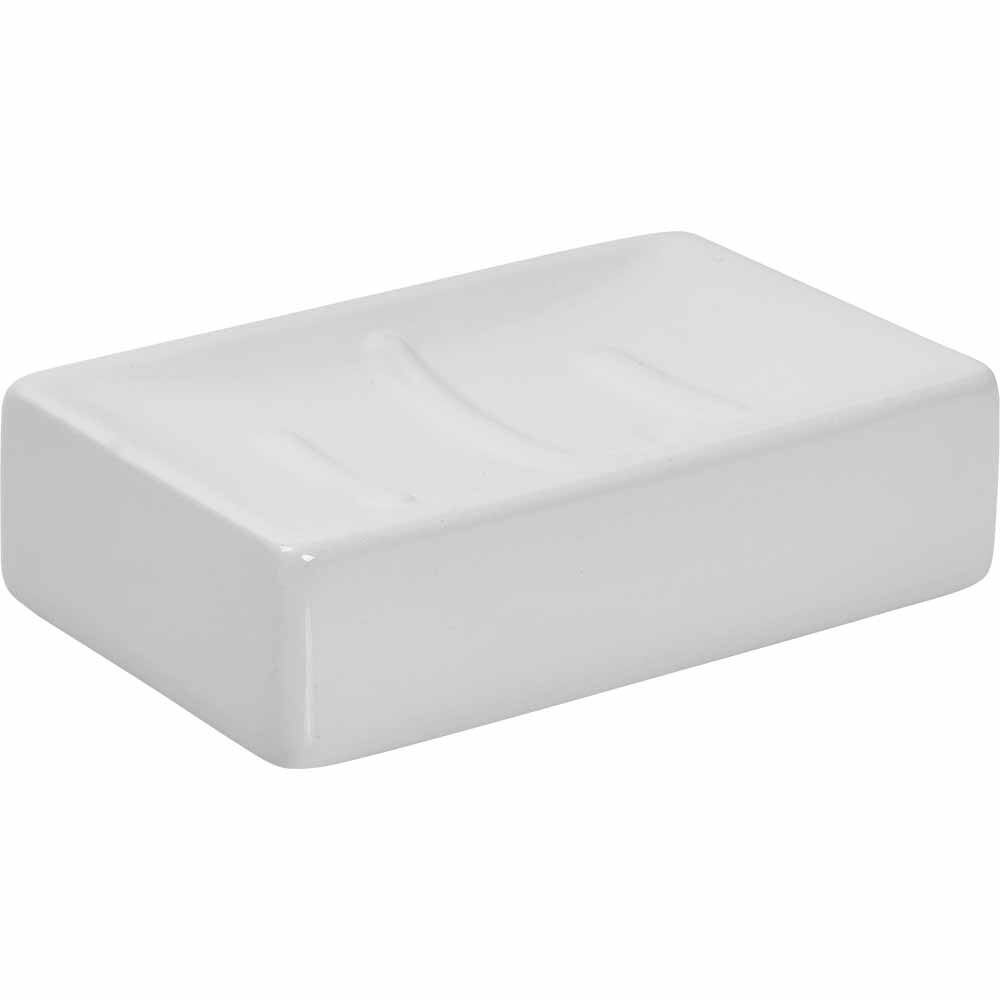 Wilko White Soap Dish Ceramic Image 2