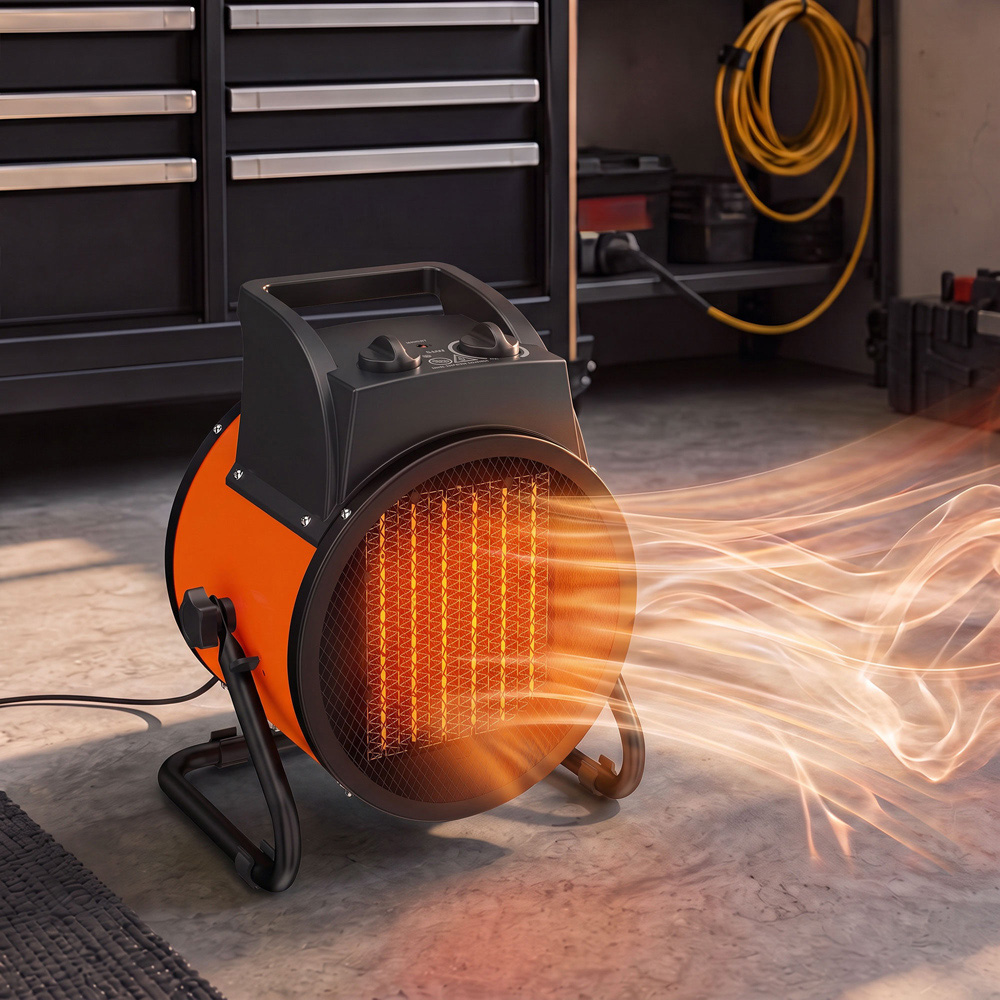 Outsunny Orange Tiltable Industrial Fan Heater with Adjustable Thermostat 17060BTU 5000W Image 2
