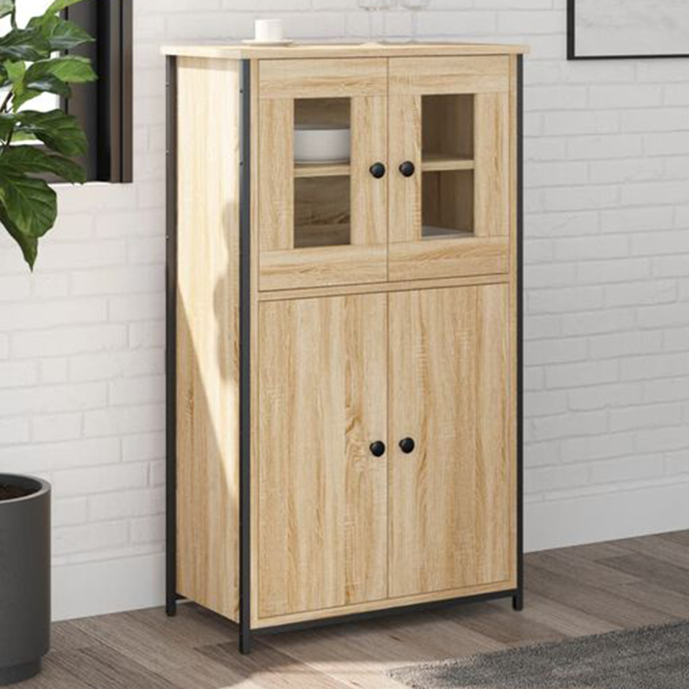 vidaXL 4 Door Sonoma Oak Highboard Image 1