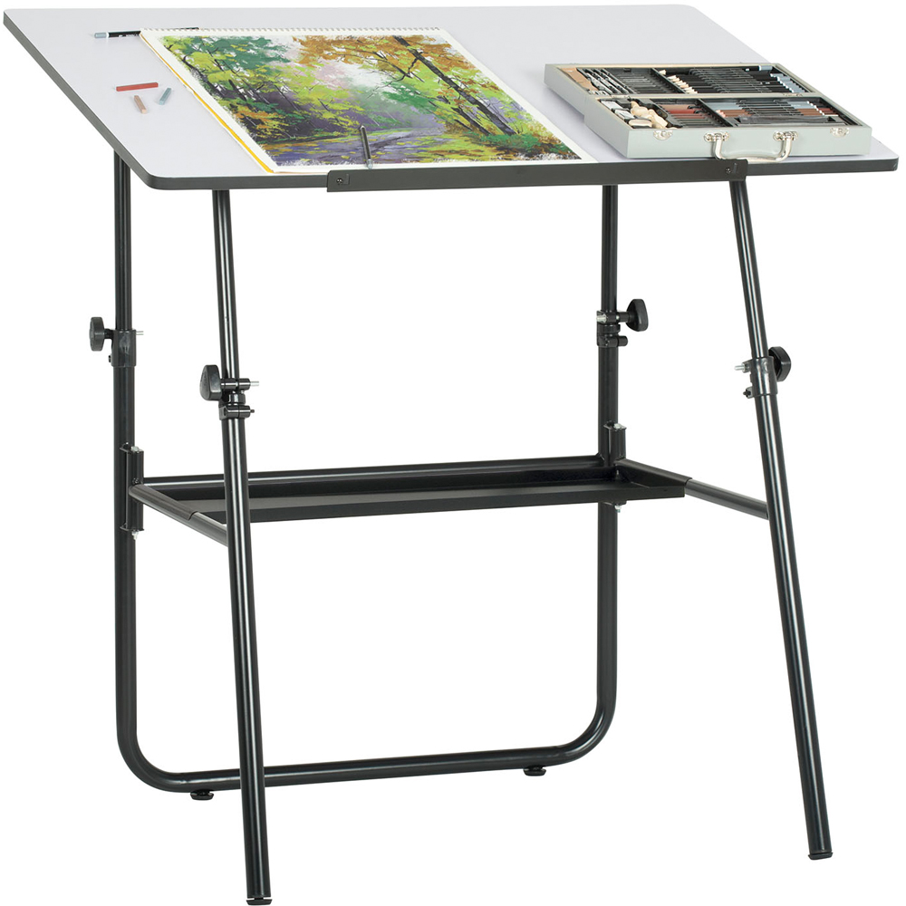 Sewing Online Ultima 19652 White Fold-Away Portable Drafting and Craft Table with Metal Legs Image 2