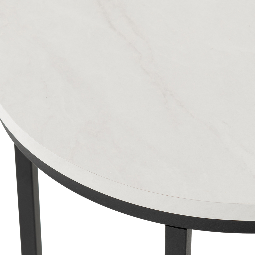 Seconique Dallas Marble and Black Side Table Image 3