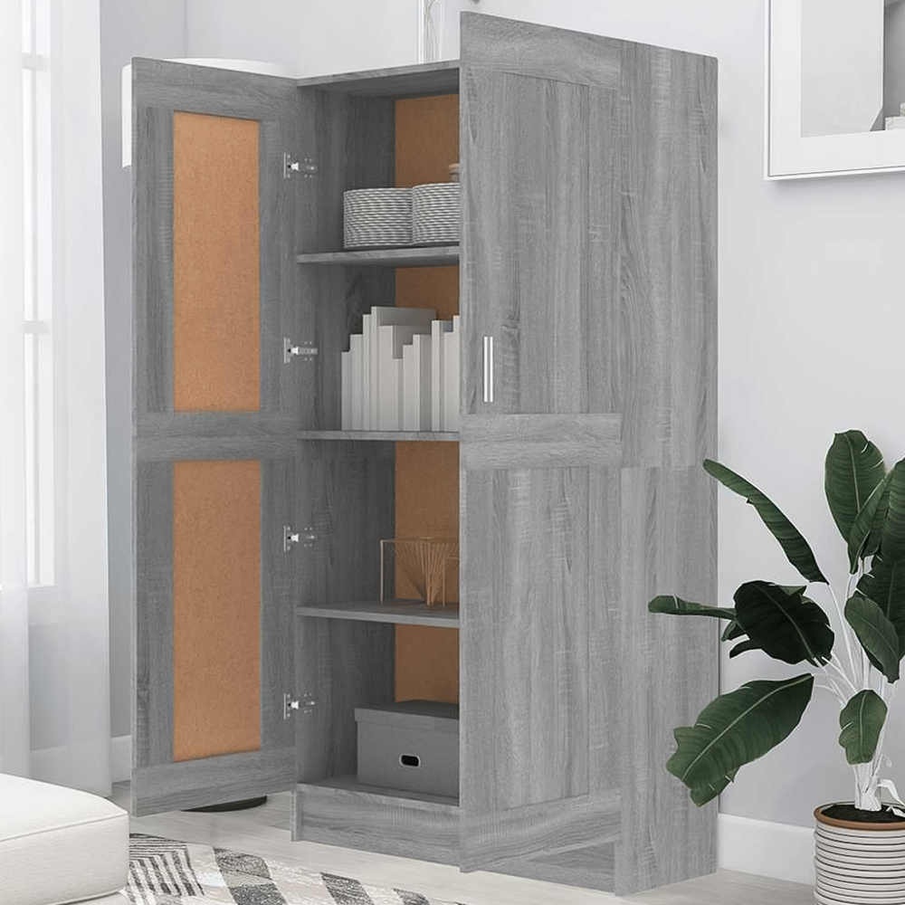 vidaXL 2 Door Grey Sonoma Oak Cabinet Image 1