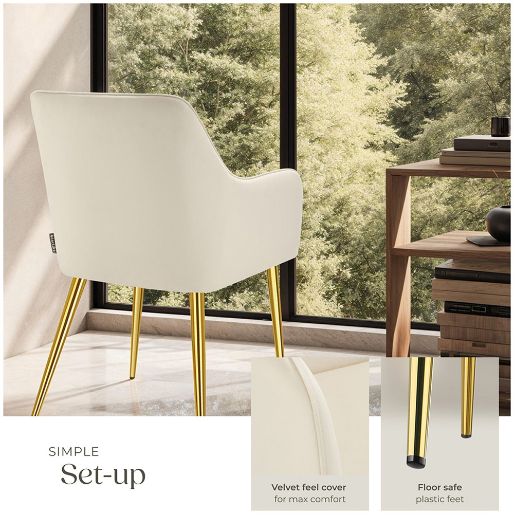 tectake Avane Set of 6 Velvet Dining Chair Image 8