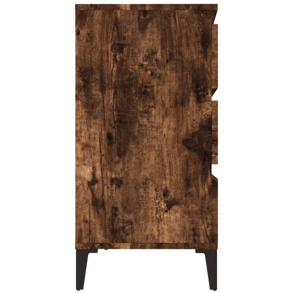 vidaXL 3 Drawer Smoked Oak Wide Sideboard with Metal Legs Image 6