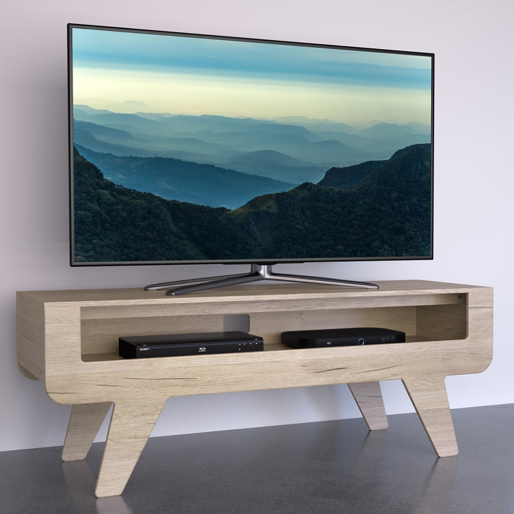 AVF Horton Whitewashed Oak Tapered Leg TV Unit Image 1