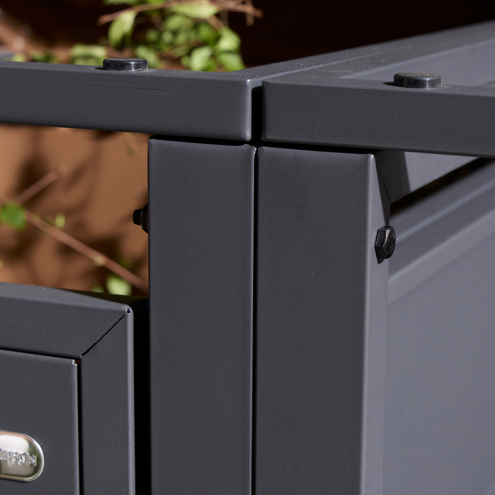 Rowlinson Wimbledon Anthracite 3 Wheelie Bin Store Image 8