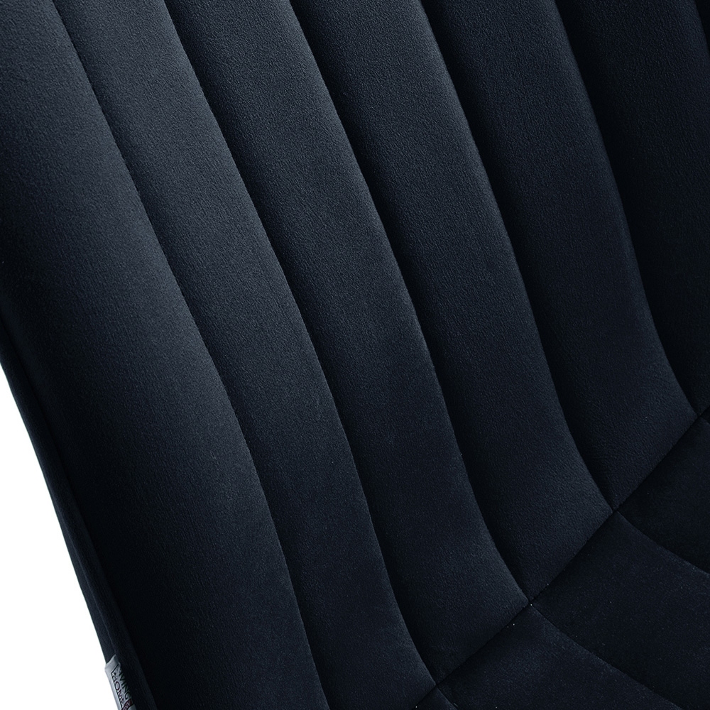 Living and Home Set of 2 Black Dutch Velvet Dining Chair Image 7