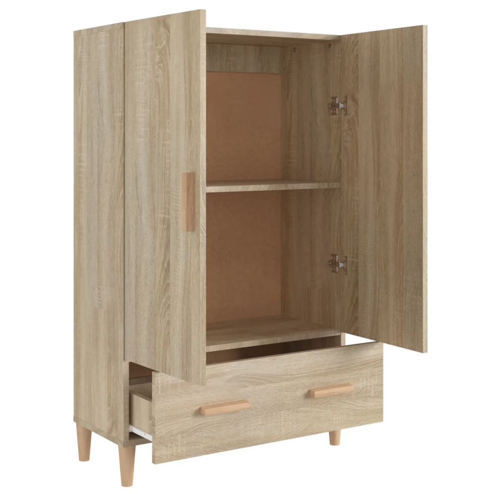 vidaXL 2 Door Single Drawer Sonoma Oak Highboard Image 4