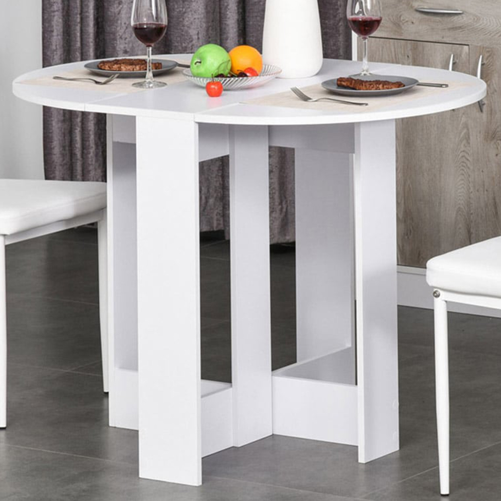 Portland Duo Drop Leaf Folding Dining Table White Image 1