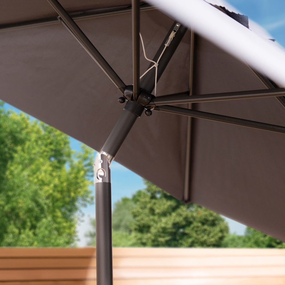 Charles Bentley Grey Metal Crank and Tilt Parasol 2.7m Image 5