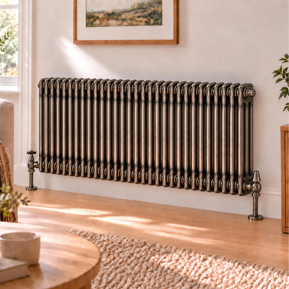 Go Bathrooms Clarence Raw Metal 3 Column 30 Section Radiator 600 x 1370mm Image 2
