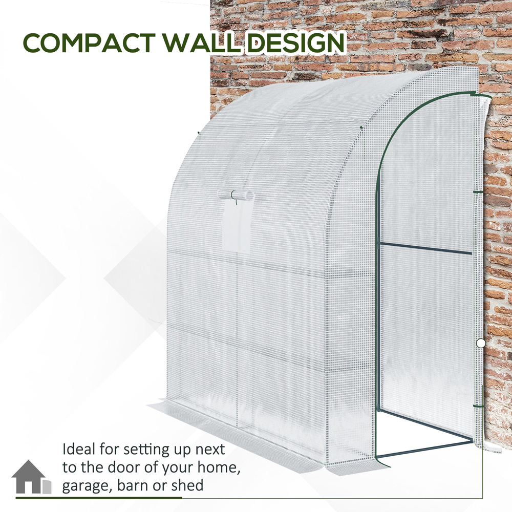 Outsunny White 3.2 x 6.5ft 3-Tier Walk In Greenhouse Image 5