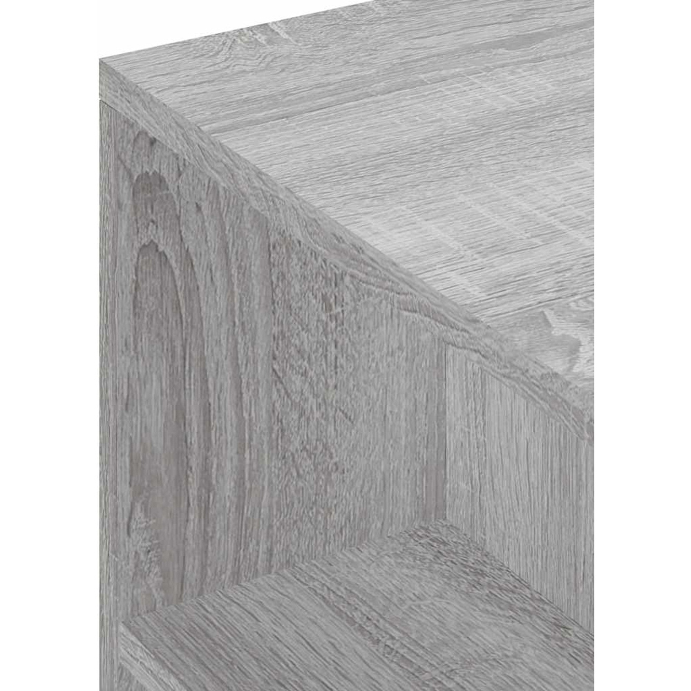 vidaXL 2 Drawer 2 Shelf Grey Sonoma Rolling TV Cabinet Image 9