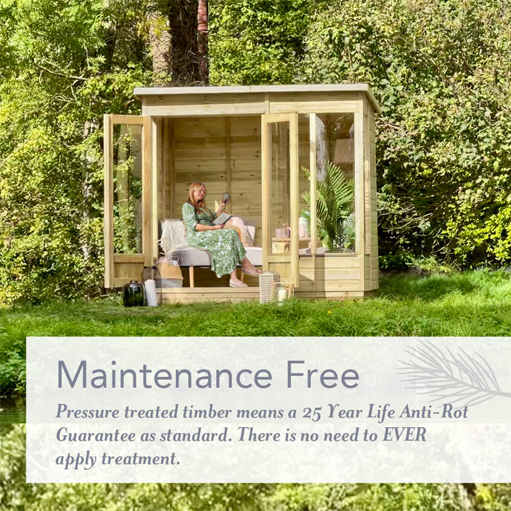 Forest Garden Beckwood 8 x 6ft Single Front Opening Pent Summerhouse Image 8