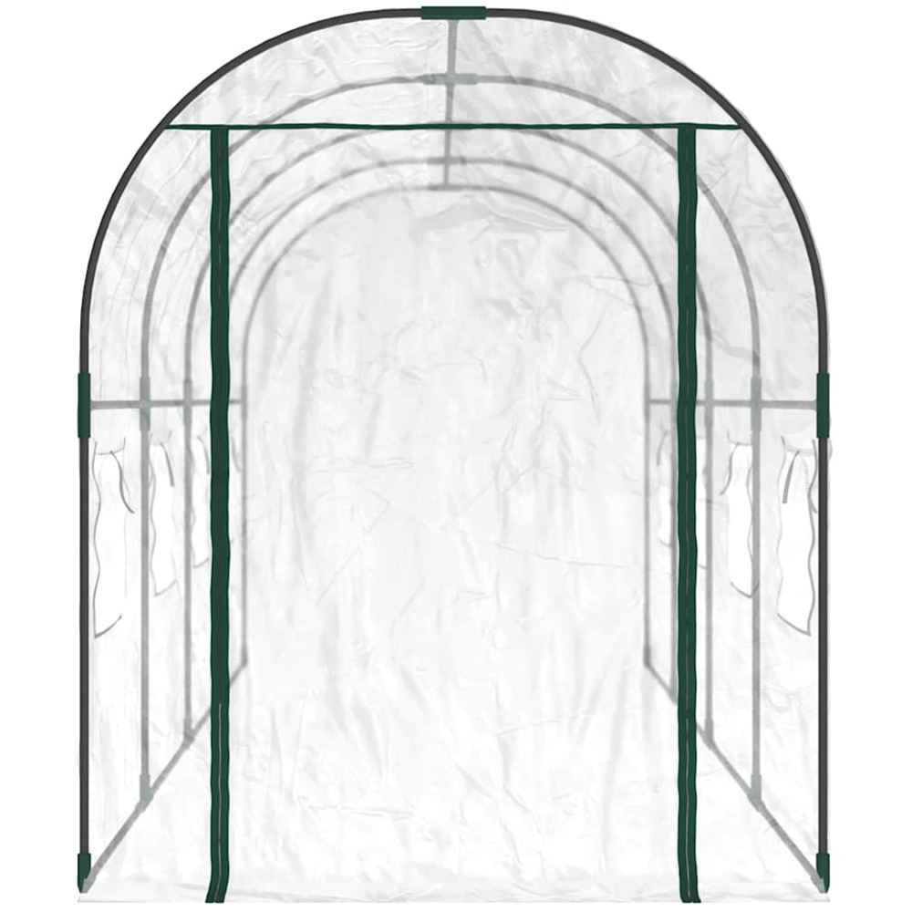 vidaXL Transparent Powder Coated Steel Frame 5.2 x 13.1ft Greenhouse Image 2