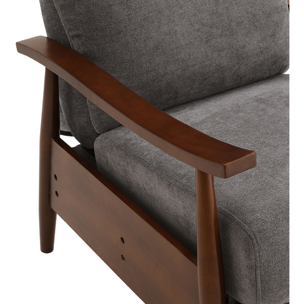Living and Home Grey Manual Recliner Armchair with Adjustable Footrest Image 6