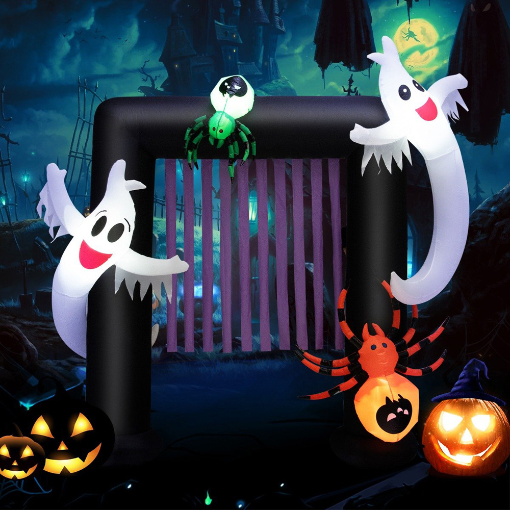 Costway 2 Haunted Ghosts Archway Inflatable Halloween Decoration 8ft Image 2