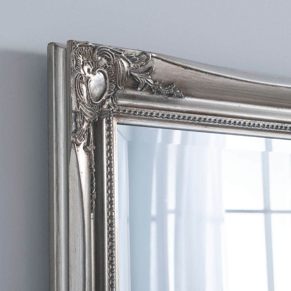 Yearn Silver French Style Carved Narrow Bevelled Mirror 135 x 45cm Image 3