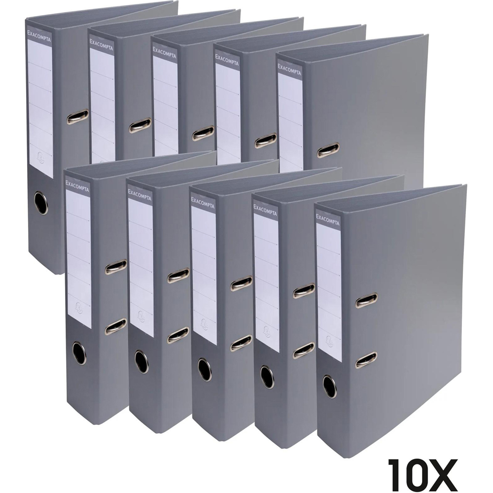 Exacompta PremTouch A4 Dark Grey PVC Lever Arch File 10 Pack Image 7