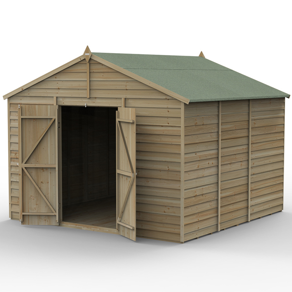 Forest Garden 4LIFE 10 x 10ft Double Door Apex Shed Image 3