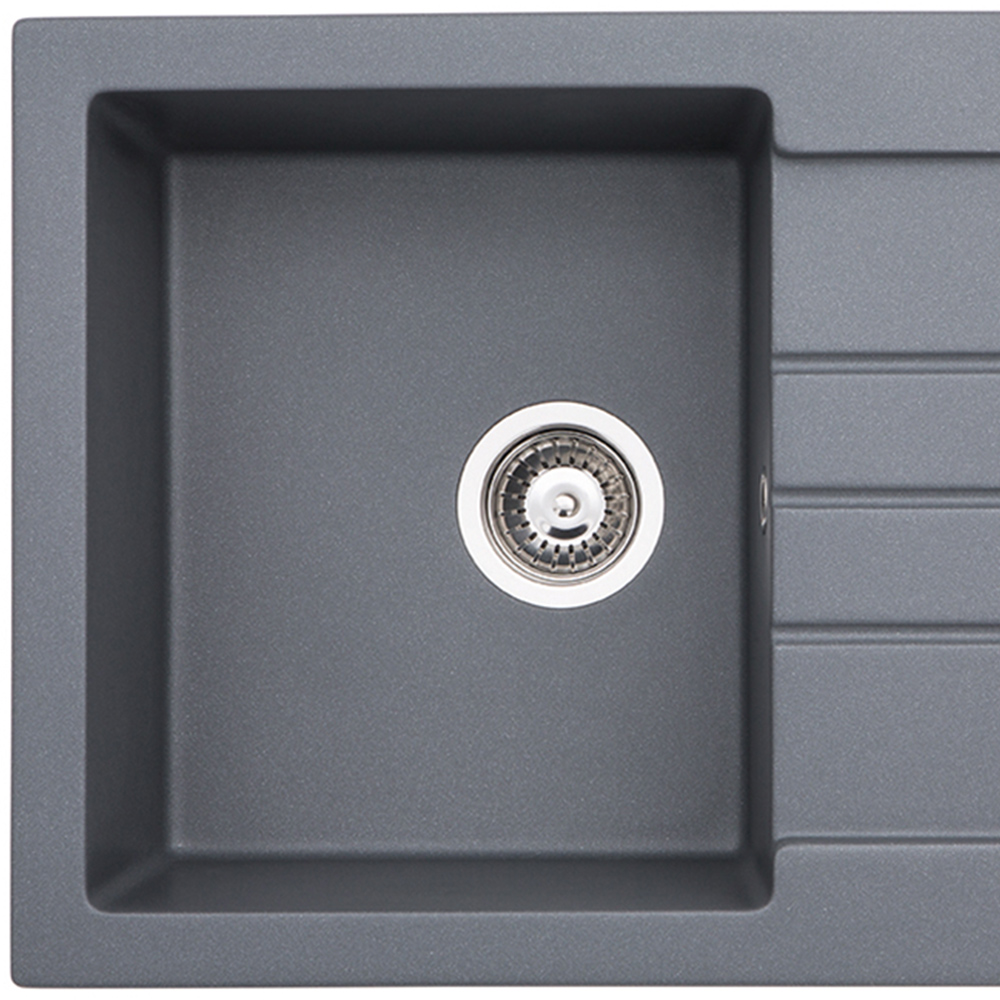 wilko Xcite Grey Metallic Granite 1.0 Bowl Inset Kitchen Sink 780mm Image 2