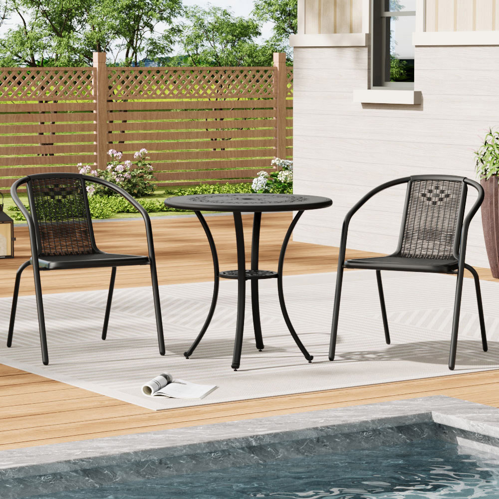 Living and Home 2 Seater Cast Aluminium Round Bistro Set Image 6
