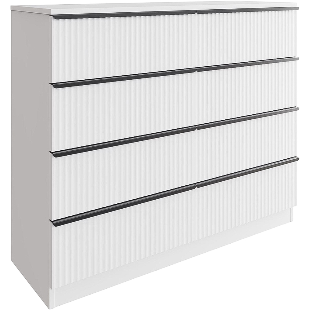 FWStyle Lania 8 Drawer White Scalloped Ripple Effect Chest of Drawers Image 2