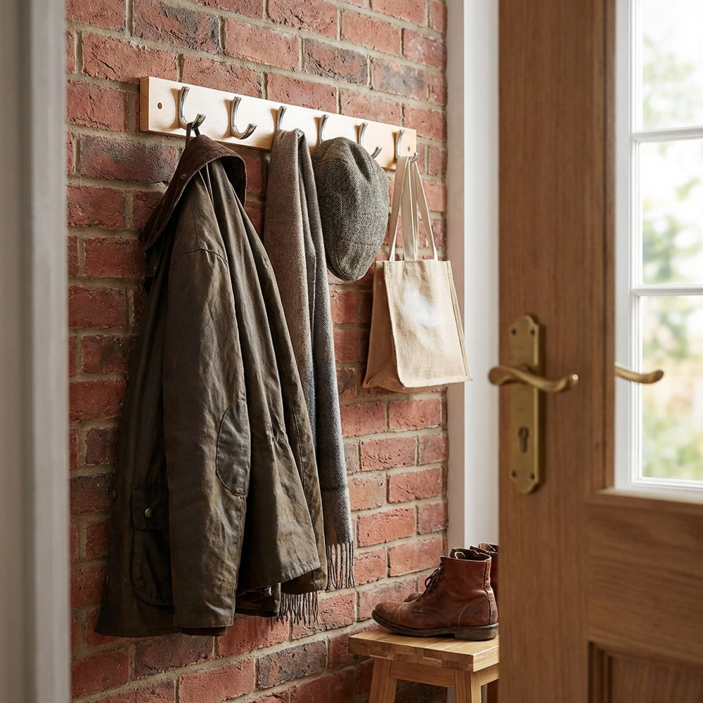 6 Hook Coat and Hat Hooks Board Image 4