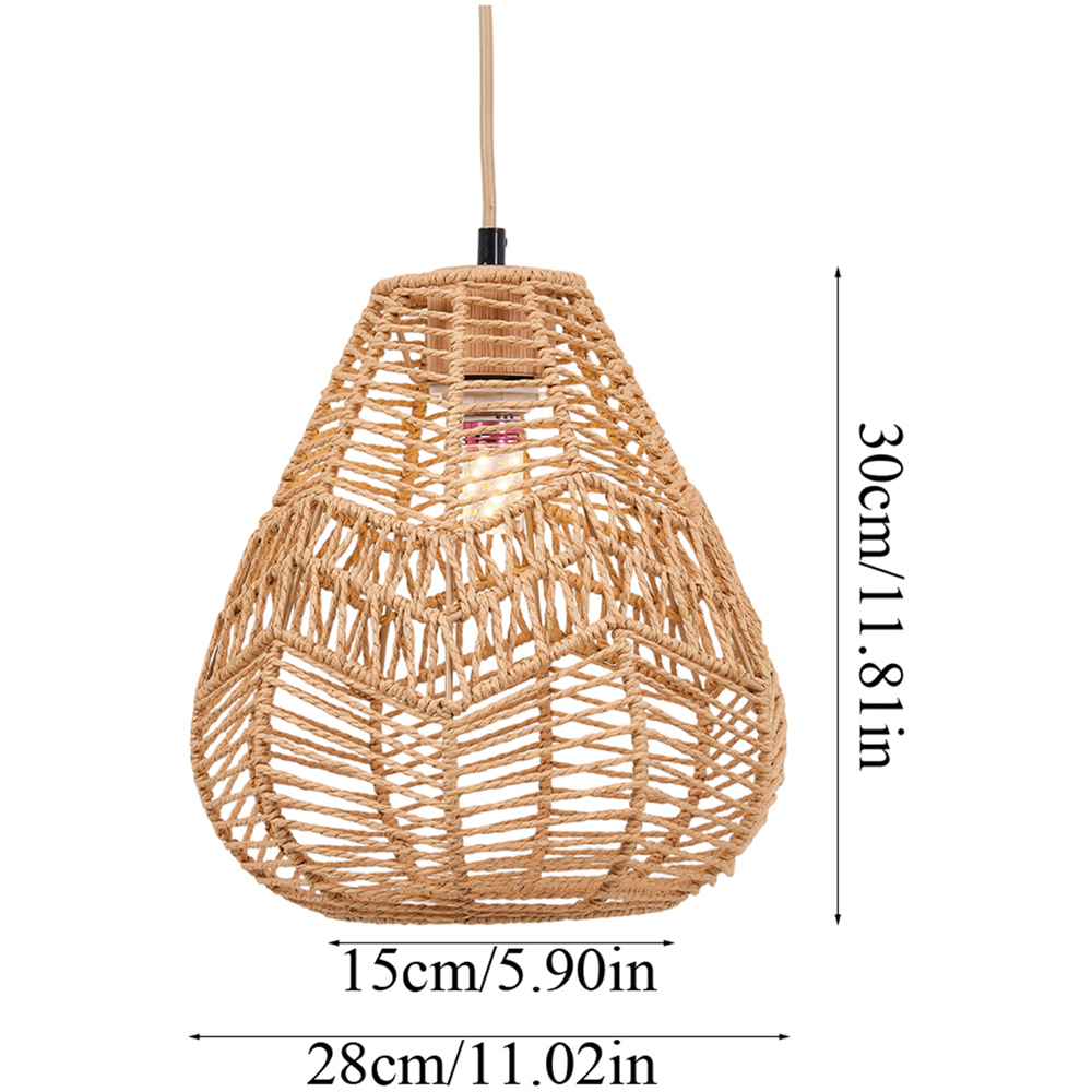 Living and Home Light Brown Rattan E27 Pendant Light Image 8