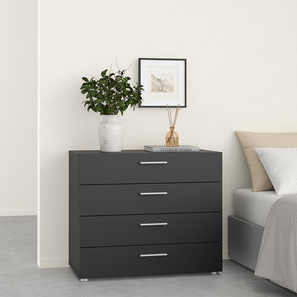 Florence 4 Drawer Black Chest of Drawers Image 4