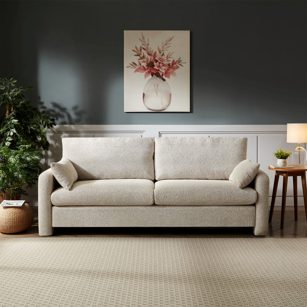 Artemis Home Shorewood 3 Seater Oatmeal Textured Fabric Sofa Image 3