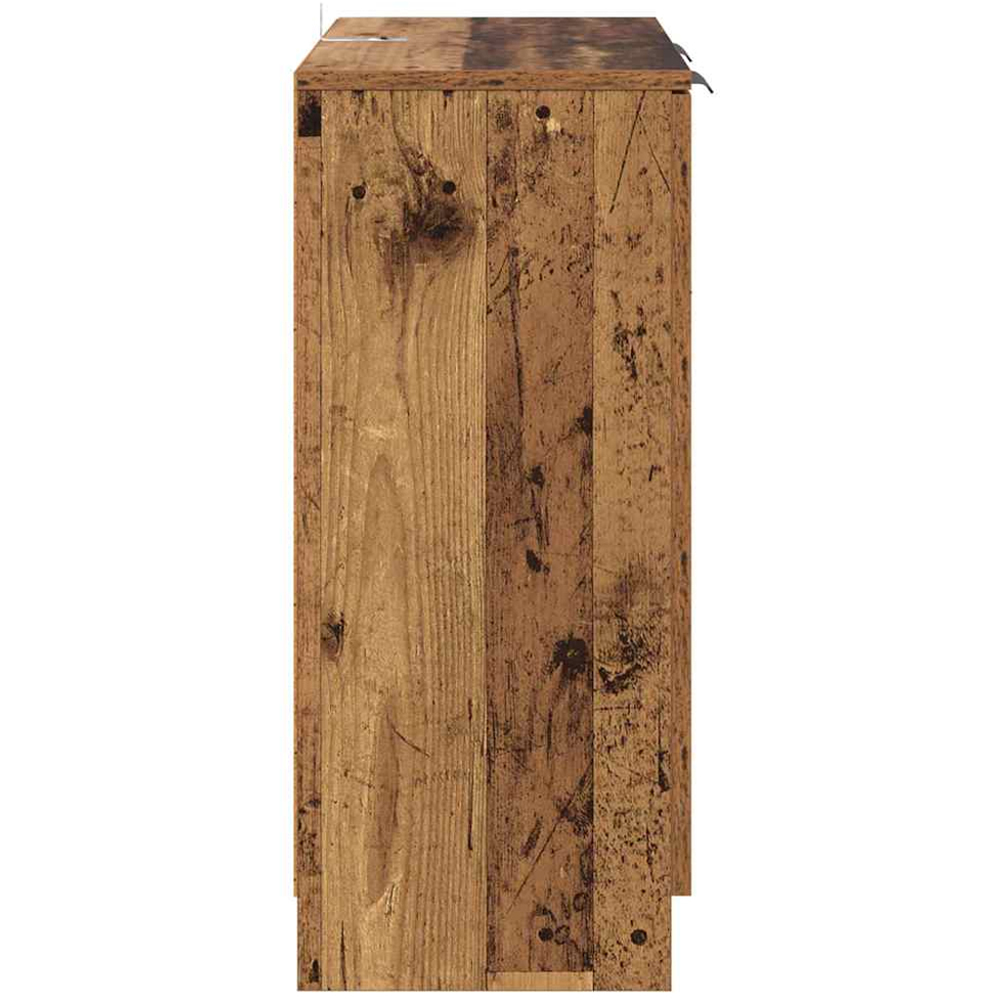 vidaXL 2 Door Single Drawer Old Wood Sideboard Set of 2 Image 8