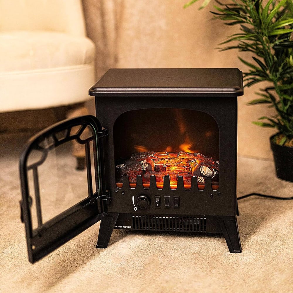 Marco Paul Black 1850W Electric Fireplace Image 2