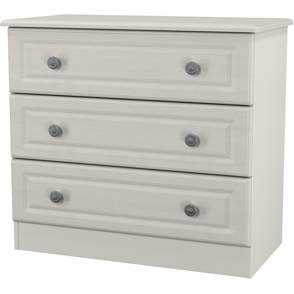 Crowndale Pembroke 3 Drawer Grey Ash Chest of Drawers Ready Assembled Image 3