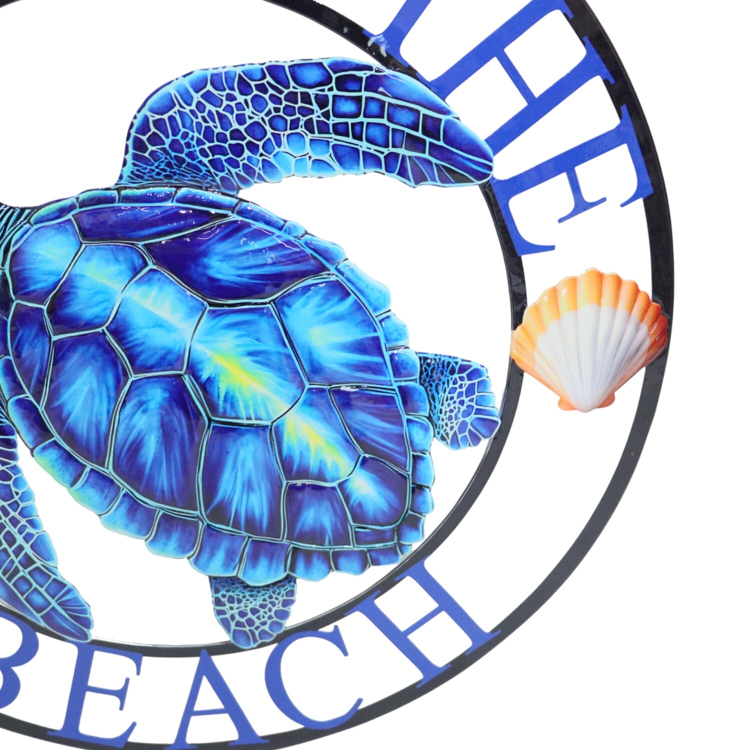 Indoor and Outdoor Gone To The Beach Turtle Sign Blue Image 4